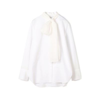 ホワイトコンビネーション ラッフルブラウス | maison TOMORROWLAND