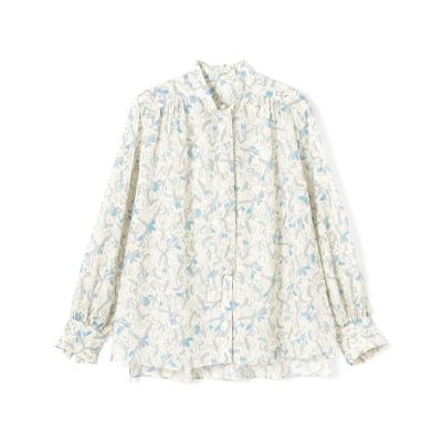 ペタルフラワープリント ボウタイブラウス | maison TOMORROWLAND