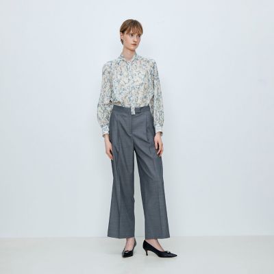 ペタルフラワープリント ボウタイブラウス | maison TOMORROWLAND