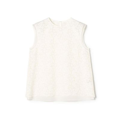 ＜maison TOMORROWLAND＞リーフフラワー　レイヤードノースリーブブラウス