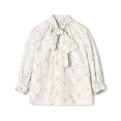 ＜maison TOMORROWLAND＞【予約商品４月中旬以降順次お届け】クロスステッチフラワーエンブロイダリー　ボウタイブラウス