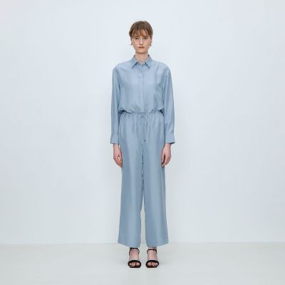 シルクサンドウォッシュ レギュラーカラーブラウス | maison