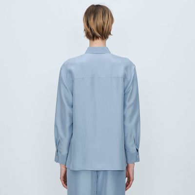 シルクサンドウォッシュ レギュラーカラーブラウス | maison