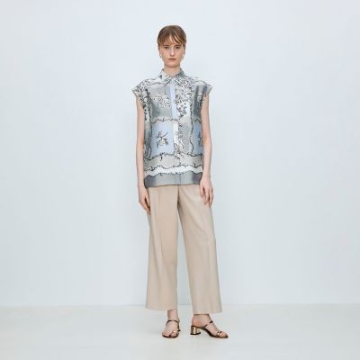 予約商品3月下旬以降順次お届け】ローマプリント フレンチスリーブ