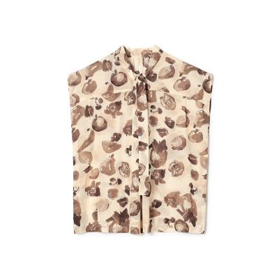 ＜maison TOMORROWLAND＞アンティークフルーツプリント　２ｗａｙボウタイブラウス