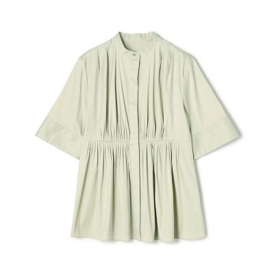 ＜maison TOMORROWLAND＞ストレッチブロード　ビンタックペプラムブラウス