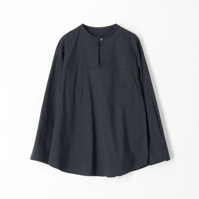ブロードストレッチ　スタンドカラーブラウス