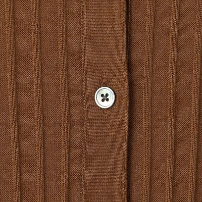 カシミヤシルクリブ クルーネックカーディガン | maison