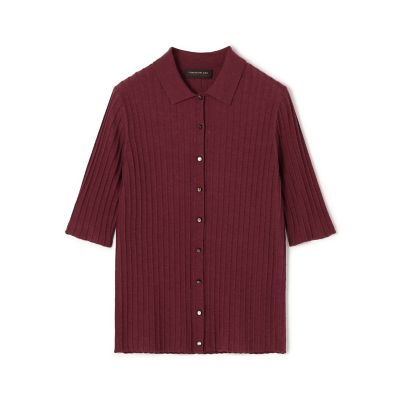 カーディガン 70%ＯＦＦ 新品未使用 タグ付きTOMORROWLANDシルク カシミヤシルクリブ ポロカーディガン | maison TOMORROWLAND