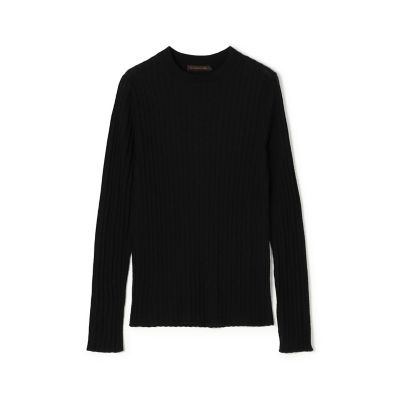 ウールシルクカシミヤリブ ロングスリーブプルオーバー | maison