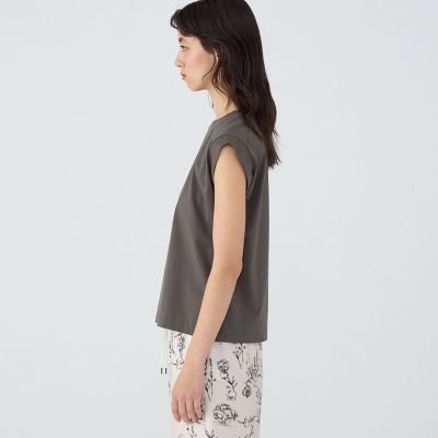 TOMORROWLAND collection◆スーピマコットンジャージフレンチスリーブプルオーバー/S/コットン/GRY/13-03-22-03103 スーピマコットンジャージー フレンチスリーブプルオーバー