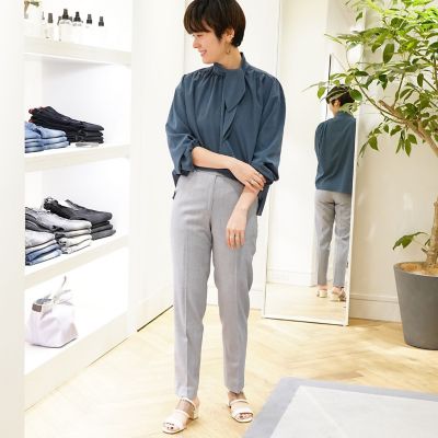 ＜maison TOMORROWLAND＞シルキーピンヘッド　シガレットパンツ