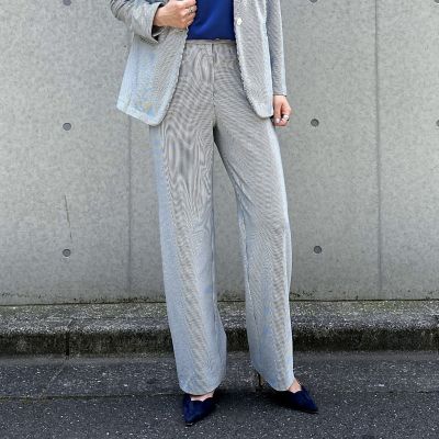 イージーサッカー　バックギャザーストレートパンツ