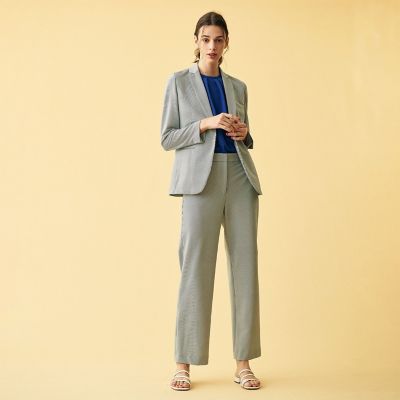 イージーサッカー　バックギャザーストレートパンツ