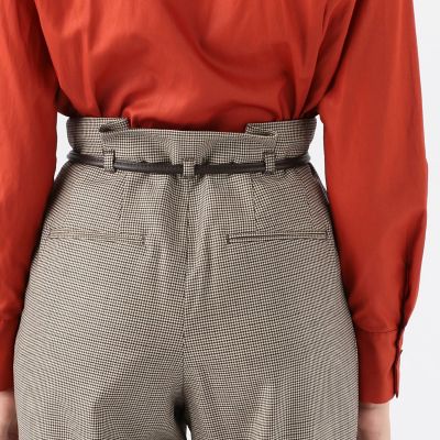 トレシェファードストレッチ　ハイウエストタックパンツ