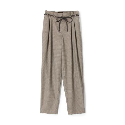 トレシェファードストレッチ　ハイウエストタックパンツ