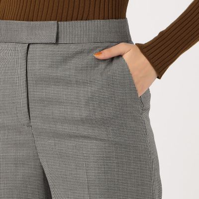 ウールレーヨンハウンドトゥース　シガレットパンツ