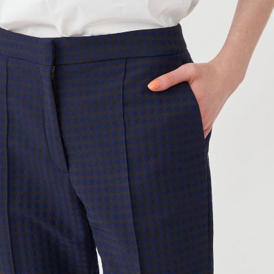 ドットストレッチジャカード　サイドスリットスリムパンツ