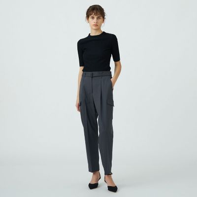 ファインウーステッドウール テーパードカーゴパンツ | maison