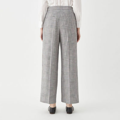 シャイニーグレンチェック タックワイドパンツ | maison TOMORROWLAND