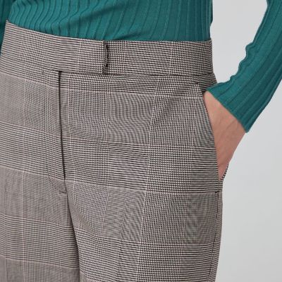 ピンキーグレンチェック　ストレートパンツ