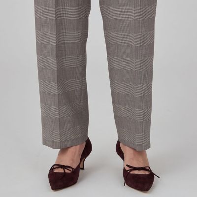 ウーステッドラメ　ストレートパンツ