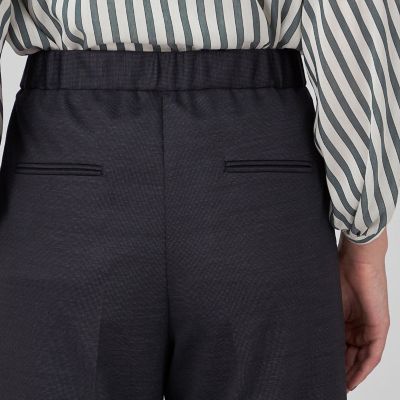 ポリエステルウールモクロディ　センタープレスワイドパンツ