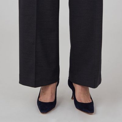 ポリエステルウールモクロディ　センタープレスワイドパンツ