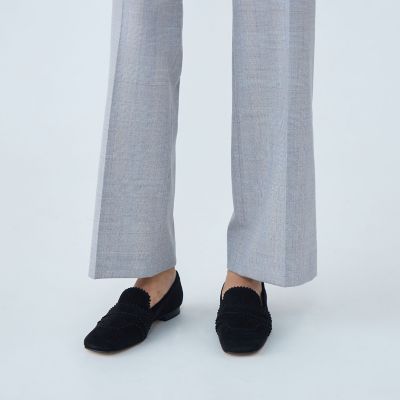 メランジグレンチェック　ストレートパンツ