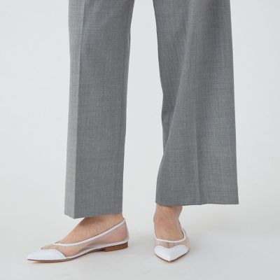 ファインウーステッドウール　タックワイドパンツ