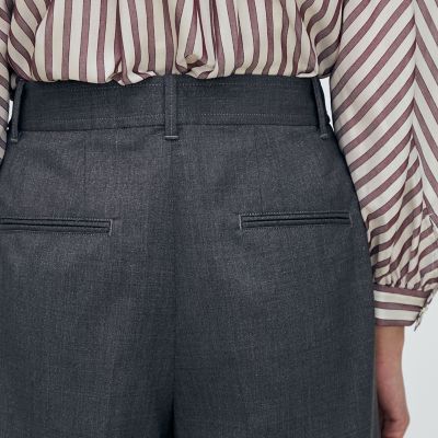 ラメグレー タックワイドパンツ | maison TOMORROWLAND/メゾン