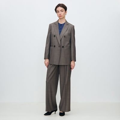 365 GLEN CHECK タックワイドパンツ | maison