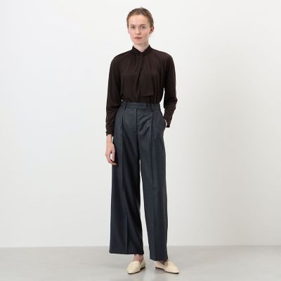 365 STRIPE タックワイドパンツ | maison TOMORROWLAND