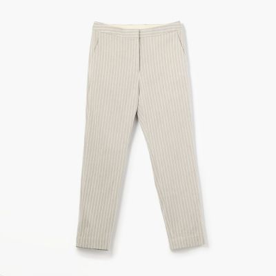 リネンレーヨンコットン　バックスリットスリムパンツ
