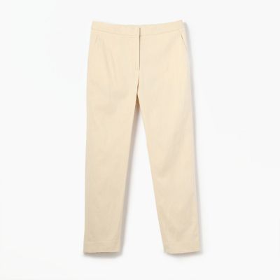 リネンレーヨンコットン　バックスリットスリムパンツ
