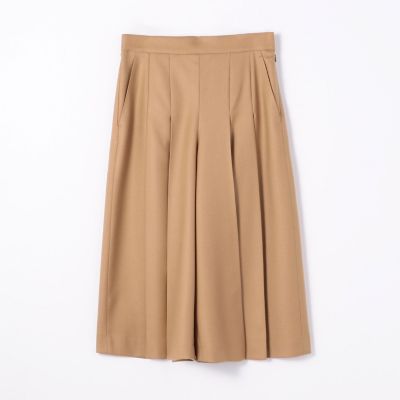 ウールサキソニー　プリーツキュロットパンツ