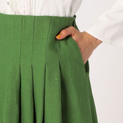 TOMORROWLAND新品リネン素敵ロングスカート スムースリネン タックロングスカート | maison TOMORROWLAND/メゾン