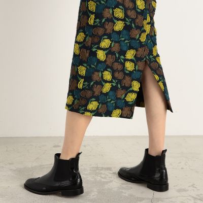 カットフラワージャカード　Ｉラインミディスカート