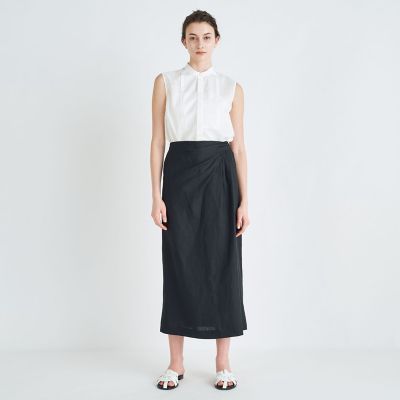 COMME des GARCONS リネンドットタックアシンメトリー スカート