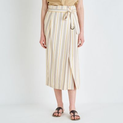 エフェクトストライプ サイドタックストレートスカート | maison