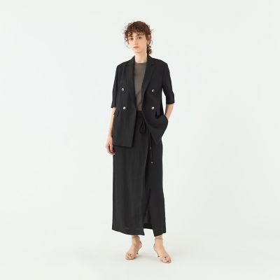【予約商品６月下旬以降順次お届け】レーヨンリネンオックス　サイドスリットスカート