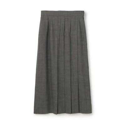 美品 Ballsey ボイルチェック アシンメトリー プリーツスカート グレー系 セール】 ボイルチェックプリーツ アシンメトリースカート （ミニ