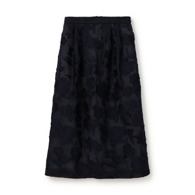 ＜maison TOMORROWLAND＞シアーカットフラワー　タックフレアスカート
