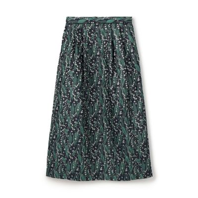 【送料無料】maison TOMORROWLAND/メゾン トゥモローランド リリーベル タックAラインスカート 56グリーンケイ ひざ丈スカート【三越伊勢丹/公式】