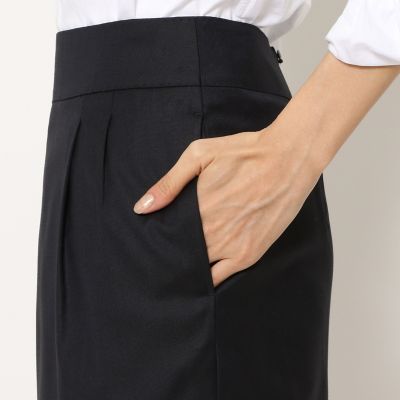 ウールレーヨン　タックスカート