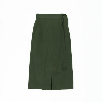 リバースツイルストレッチ　ボックスプリーツスカート