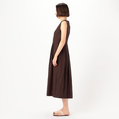 スムースリネン　アメリカンスリーブワンピース