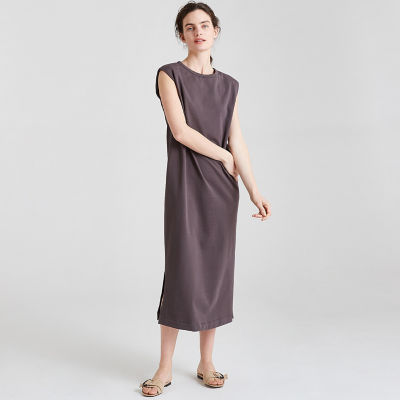 【美品】トゥモローランド　オーガニックコットン ノースリーブワンピース　36 美品トゥモローランド オーガニックコットンノースリーブ