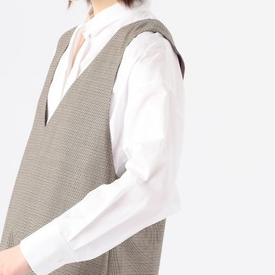 トレシェファードストレッチ　Ｖネックチュニックワンピース