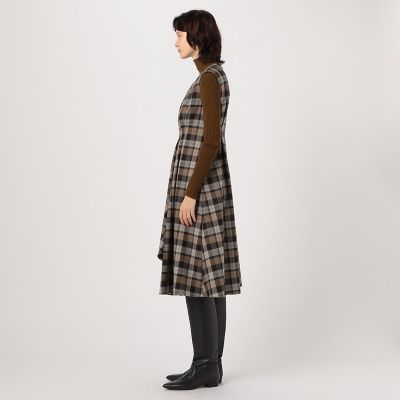 シャドータータンチェック　カシュクールワンピース